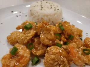 sesame honey orange shrimp